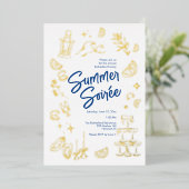 Kust Zomer Soirée Folie Uitnodiging (Staand Voorkant)