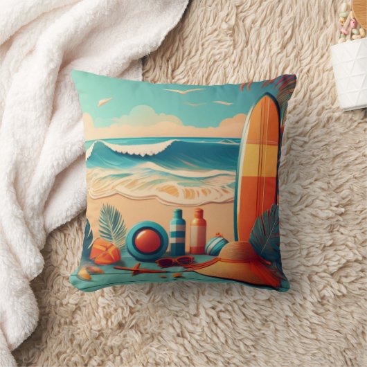 Kust Zomer Vibes Dubbelzijdig Kussen (Deken)