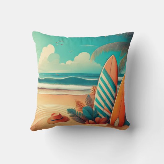 Kust Zomer Vibes Dubbelzijdig Kussen (Achterkant)