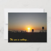 Kust Zomer Zonsondergang Silhouet Aankondiging (Voorkant)