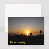 Kust Zomer Zonsondergang Silhouet Aankondiging (Voorkant / Achterkant)