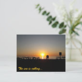 Kust Zomer Zonsondergang Silhouet Briefkaart (Staand voorkant)