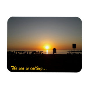 Kust Zomer Zonsondergang Silhouet Magneet