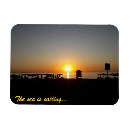 Kust Zomer Zonsondergang Silhouet Magneet (Horizontaal)