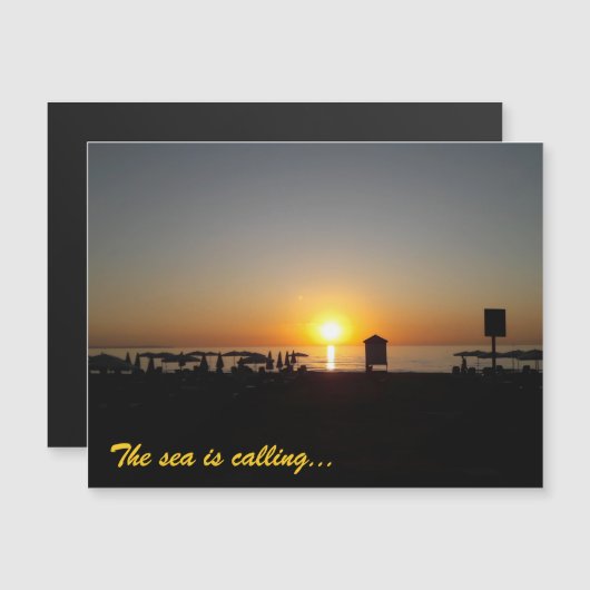 Kust Zomer Zonsondergang Silhouet Magnetische Kaar (Voorkant / Achterkant)