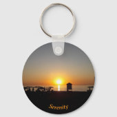 Kust Zomer Zonsondergang Silhouet Sleutelhanger (Voorkant)