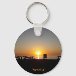Kust Zomer Zonsondergang Silhouet Sleutelhanger