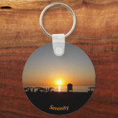 Kust Zomer Zonsondergang Silhouet Sleutelhanger (Voorkant)