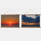 Kust zonsopgang en zonsondergang hangend wandkleed (Dubbel)