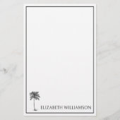Kust Zwarte Palmetto Palmboom Persoonlijk Briefpapier (Voorkant)