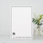 Kust Zwarte Palmetto Palmboom Persoonlijk Briefpapier (Staand voorkant)