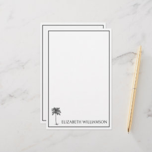 Kust Zwarte Palmetto Palmboom Persoonlijk Briefpapier