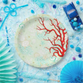 Kustachtige schildklier: mooie turkooizen rood kor papieren bordje (Feest)