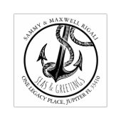 Kustadres Zeeen en groeten Rubberstempel (Afrduk)