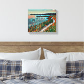 Kustafdruk Kustpad Vergerasterd Canvas afdrukken (Insitu (Slaapkamer))