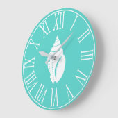 Kustafval Elegant Zee Green & White Seashell Grote Klok (Hoek)