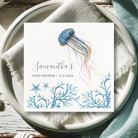 Kustale Waterverf Jelly Fish Specialized Napkins Servet