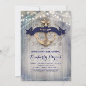 Kustanker Nautisch Golden Anker Baby shower Kaart (Voorkant)