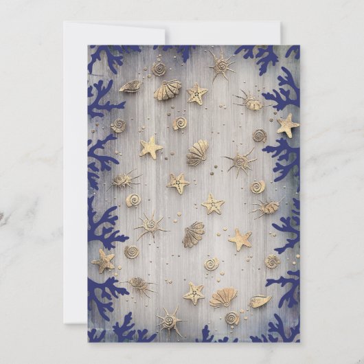 Kustanker Nautisch Golden Anker Baby shower Kaart (Achterkant)