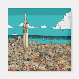 Kustantenne Tel Aviv stadsgezicht, Israël magneet