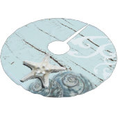 Kustaqua blauw strand hout zeesterren schelp kerstboom rok (Gekanteld)