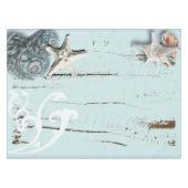 Kustaqua blauw strand hout zeesterren schelp tafelkleed (Voorkant (Horizontaal))