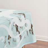 Kustaqua blauw strand hout zeesterren schelp tafelkleed (Voorbeeld)