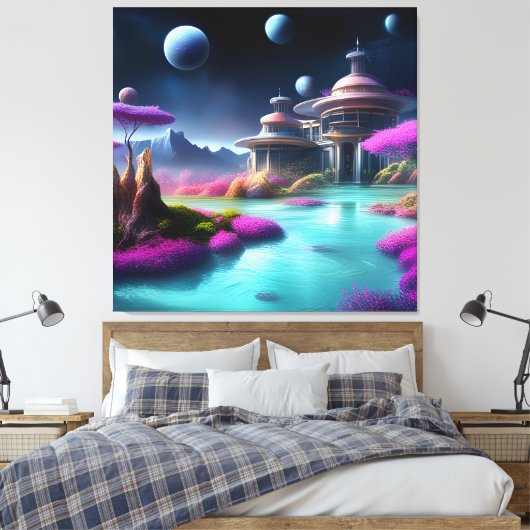 Kustarchitectuur Canvas Afdruk (Insitu (Slaapkamer))