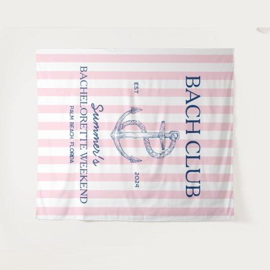 Kustbachelorette retro moderne ankerbachclub wandkleed (Voorkant (horizontaal))