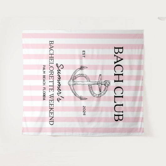 Kustbachelorette retro moderne ankerbachclub wandkleed (Voorkant (horizontaal))