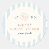 Kustbachelorette Ronde Sticker (Voorkant)