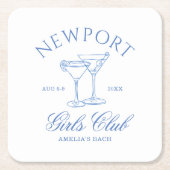 Kustbachelorette Weekend Meisjes Club Kartonnen Onderzetters (Voorkant)