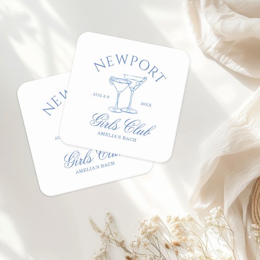 Kustbachelorette Weekend Meisjes Club Kartonnen Onderzetters
