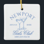 Kustbachelorette Weekend Meisjes Club Keramisch Ornament<br><div class="desc">Dit ontwerp is voorzien van trendy vette tekst,  strandvibes met handgetekende cocktails.</div>