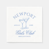 Kustbachelorette Weekend Meisjes Club Servet (Voorkant)