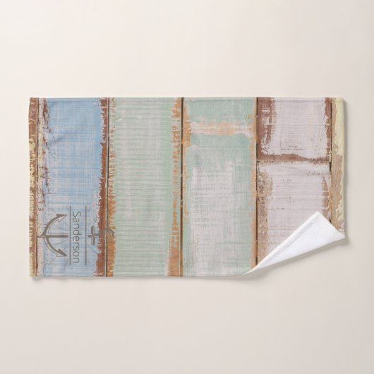 Kustbad Nautical Weathered Summer Beach Wood Bad Handdoek (Handdoek)