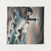 Kustbaken bij Twilight Wandkleed (Voorkant (horizontaal))