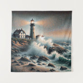 Kustbaken bij Twilight Wandkleed (Voorkant)