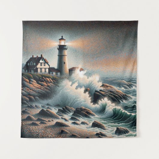 Kustbaken bij Twilight Wandkleed (Voorkant)