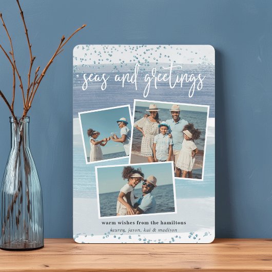 Kustband | Holiday Photo Collage Card Feestdagenkaart