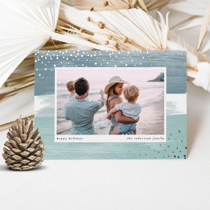 Kustband   Kerstfoto Folie Feestdagenkaart