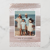 Kustband | Kerstmis met verticale foto Folie Feestdagenkaart (Voorkant)