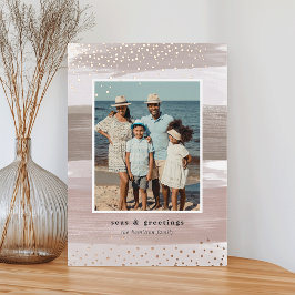 Kustband | Kerstmis met verticale foto Folie Feestdagenkaart