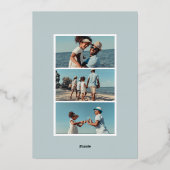 Kustband | Kerstmis met verticale foto Folie Feestdagenkaart (Achterkant)