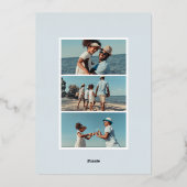 Kustband | Kerstmis met verticale foto Folie Feestdagenkaart (Achterkant)