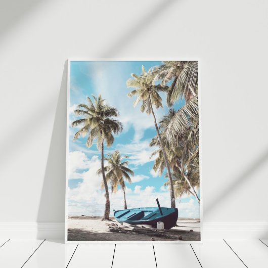 Kustbeach palm Treat Boat Poster