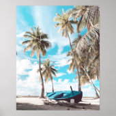 Kustbeach palm Treat Boat Poster (Voorkant)