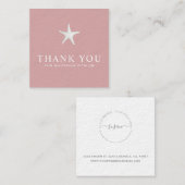 Kustbedankkaart – Pink & Starfish Design Vierkante Visitekaartje (Voorkant / Achterkant)