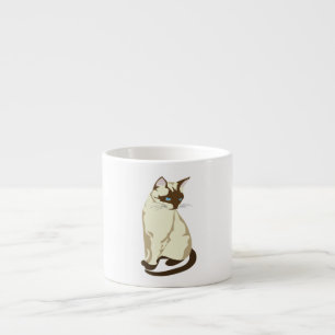 KUSTBEIGE EN BROWN CAT MET BLAUWE OGEN ESPRESSO KOP