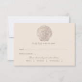 Kustbeige Schelp Strand Bruiloft Diner RSVP Kaartje (Voorkant)